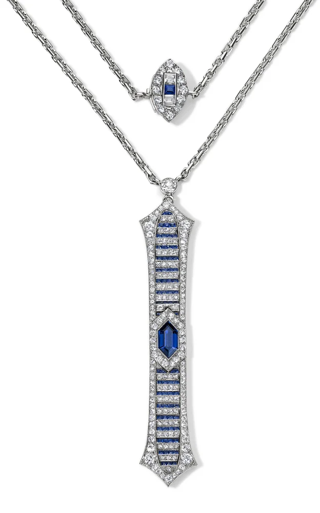 Sautoir Sapphire Diamond Escalator Necklace