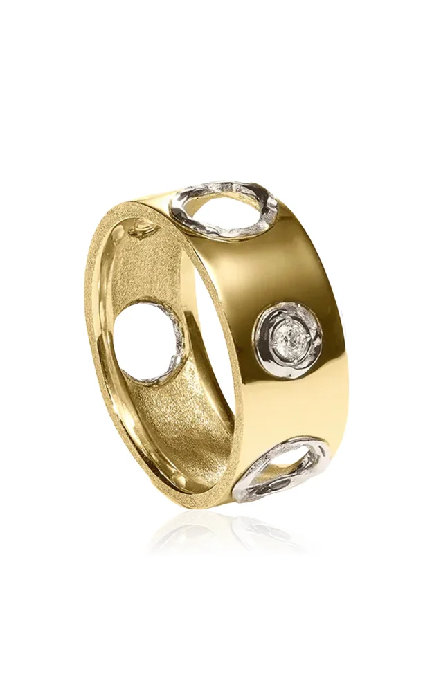 EN Open 18K Yellow Gold Diamond Ring