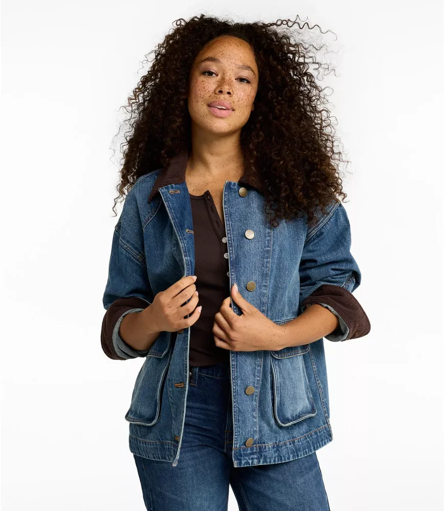 Women's Signature Double L Denim Barn Coat (Vintage Medium)