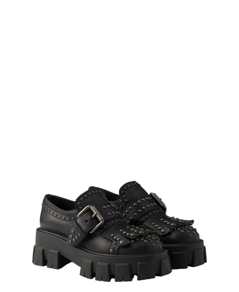Women's Monolith Studded Leather Loafers