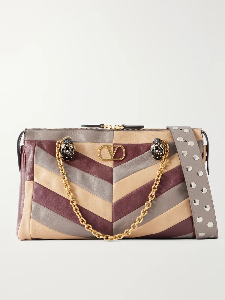 Panthea Medium embellished patchwork leather shoulder bag