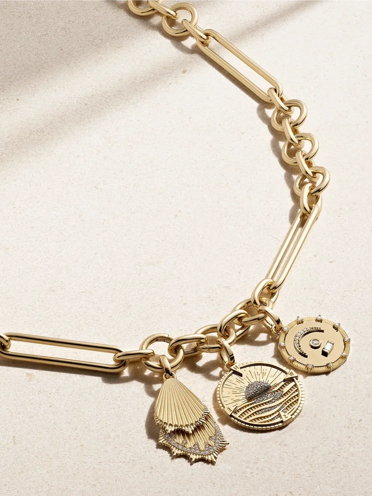 New Beginnings Wings & Pause 18-karat gold diamond necklace
