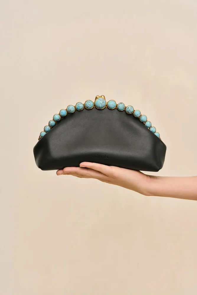 UNA CLUTCH - BLACK TURQUOISE