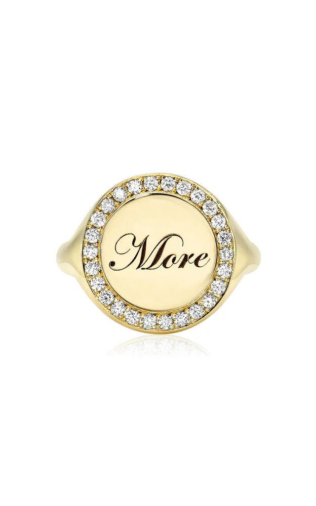 More Pops 14K Yellow Gold Diamond Signet Ring