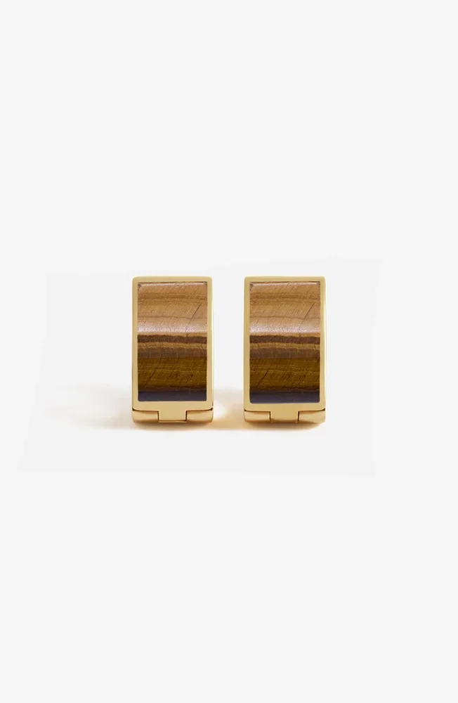 Bengali Earrings - Gold & Tiger Eye