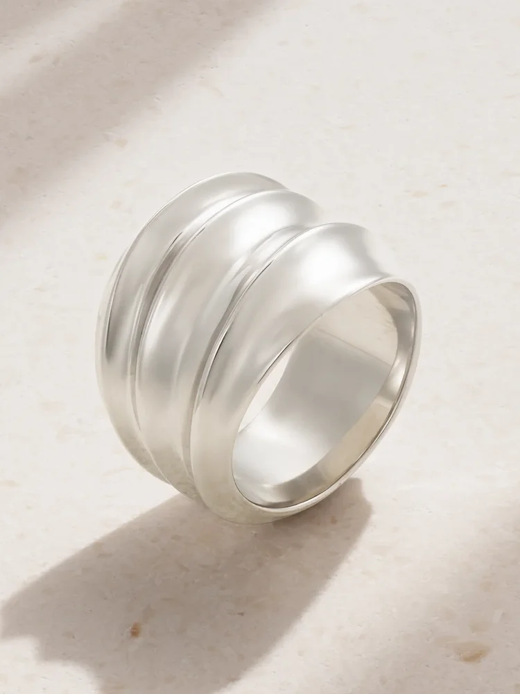 Flux recycled sterling silver ring