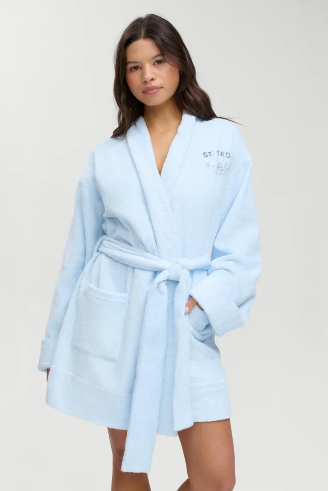 Poolside Terry Robe - French Riviera
