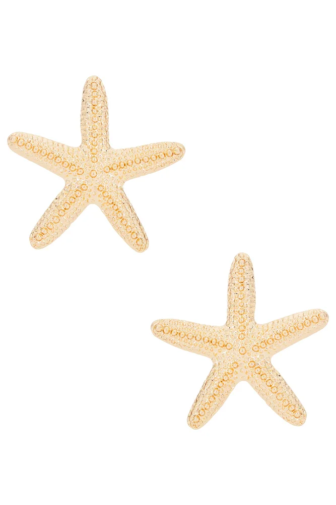 Aqua Starfish Stud Earrings