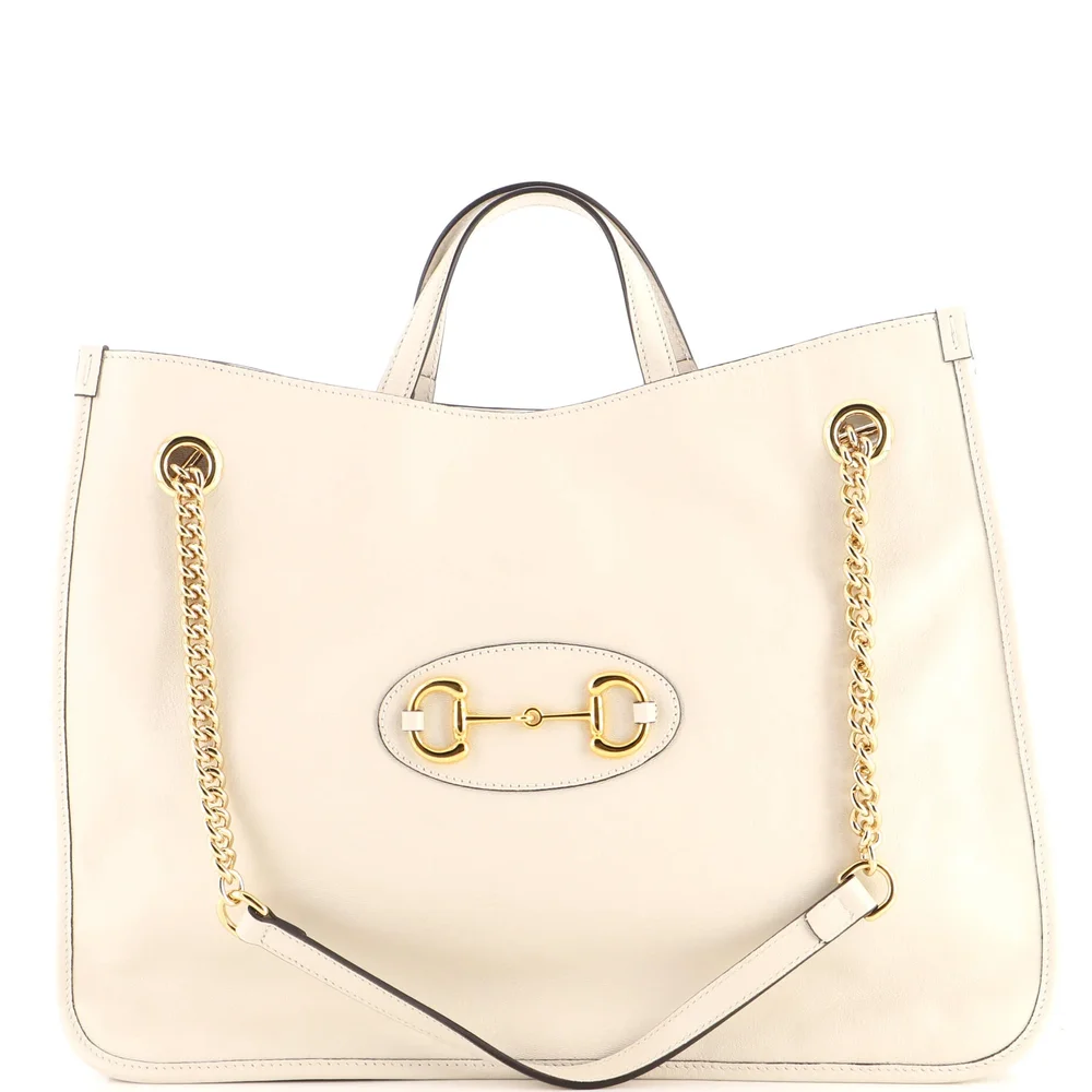 Pre-Owned Horsebit 1955 Chain Tote Leather Large