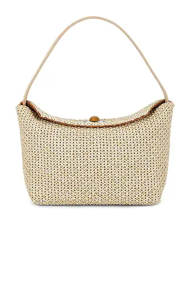 Turnlock Raffia Mini Shoulder Bag