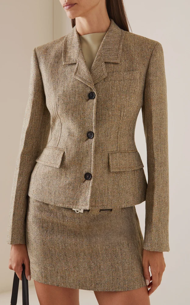 Tailored Linen Single-Breasted Blazer