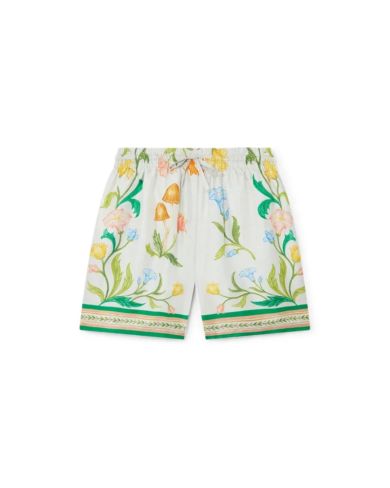 L'Arche Fleurie Silk Shorts