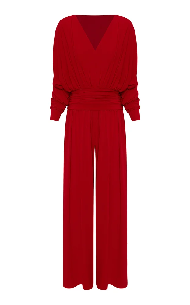 Comienzos Gathered Jersey Jumpsuit