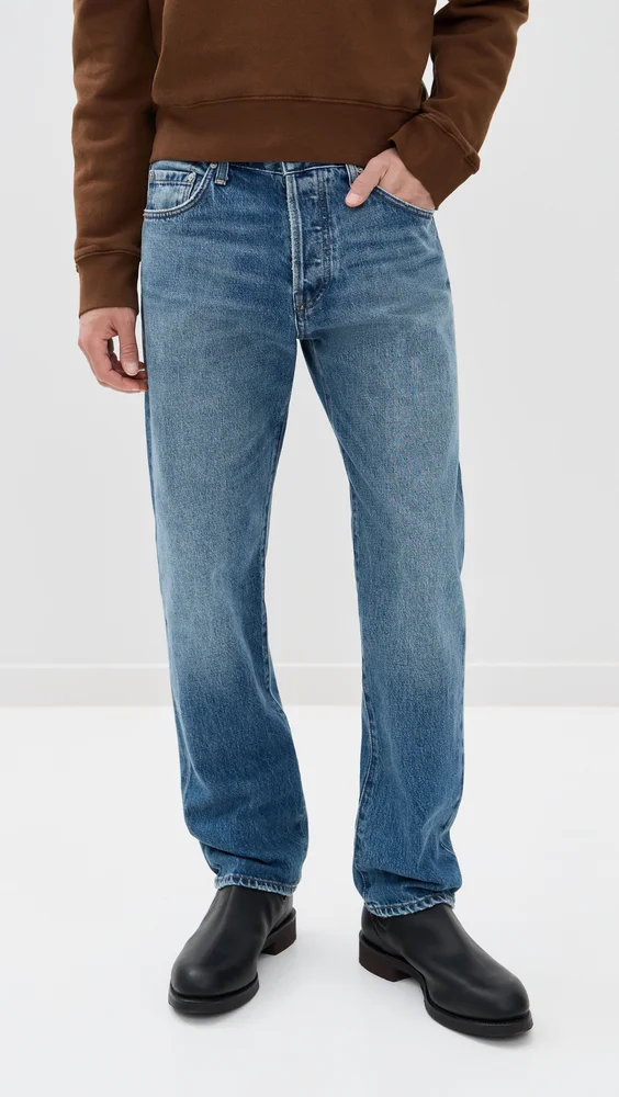 Beau Relaxed Straight Fit Jeans - 30" (Mid Blue)