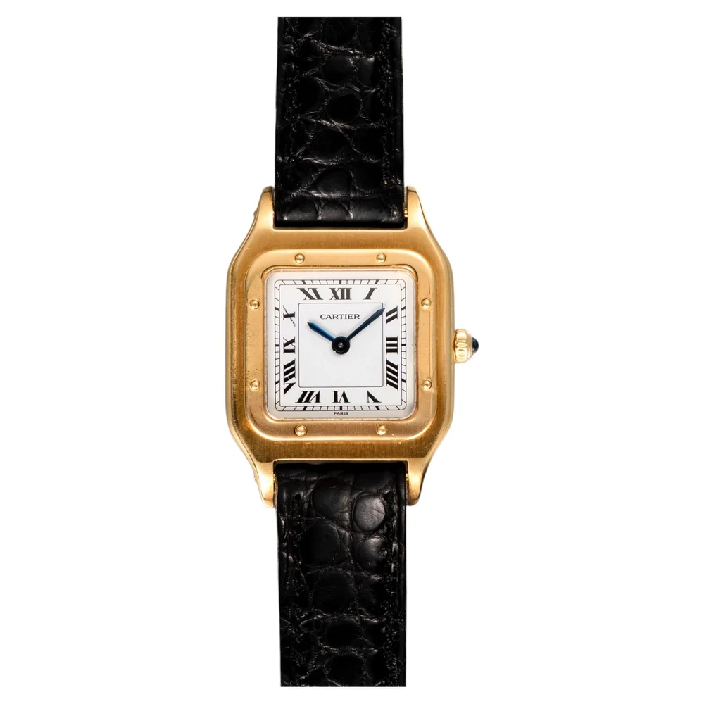 Pre-Owned Mini Santos-Dumont Extra Plate Watch Yellow Gold