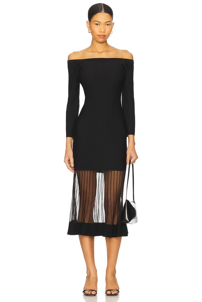 Ots Sheer Knit Midi Dress