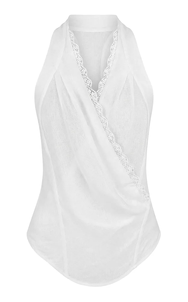 Niebla Linen-Cotton Randa Top