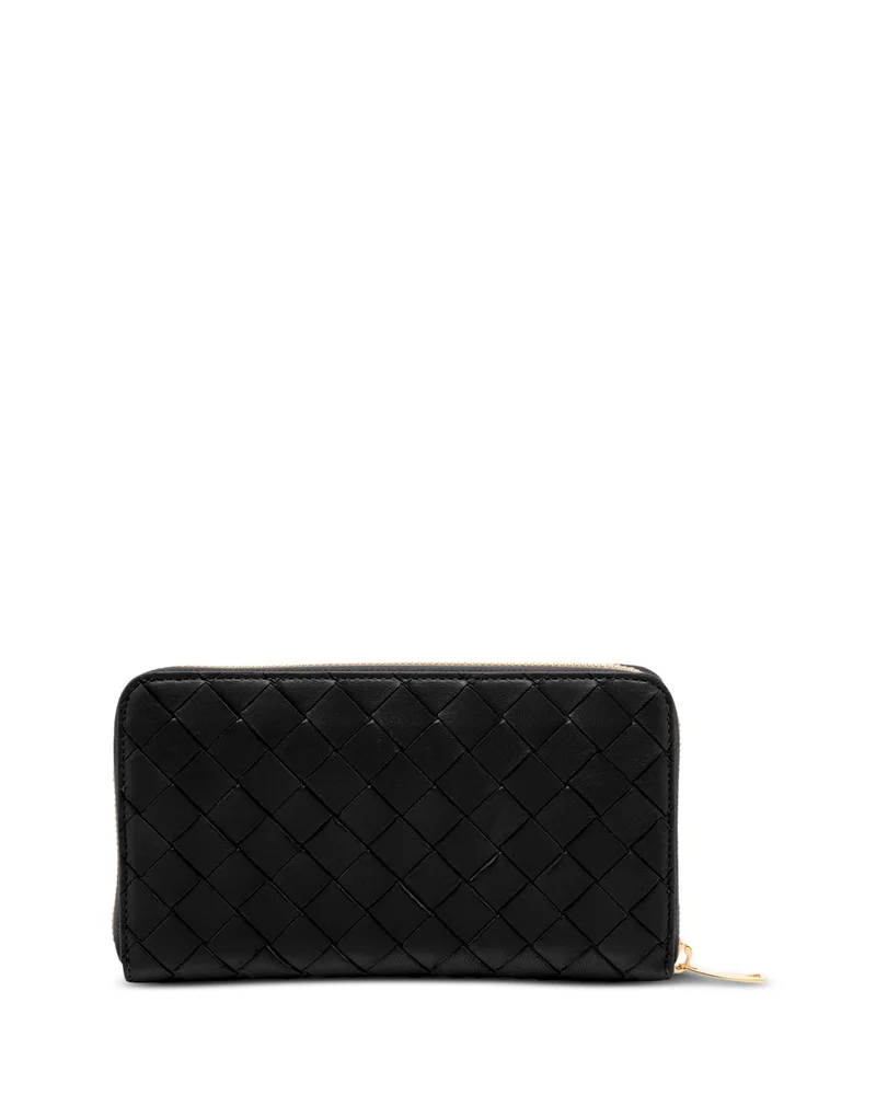 Intrecciato Leather Zip Around Wallet
