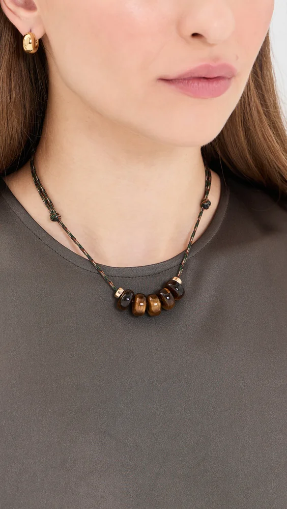 14k Tiger's Eye Slider Necklace
