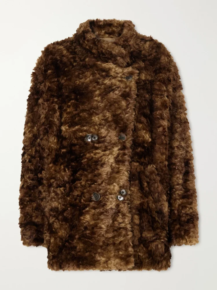 Jya double-breasted plush jacket