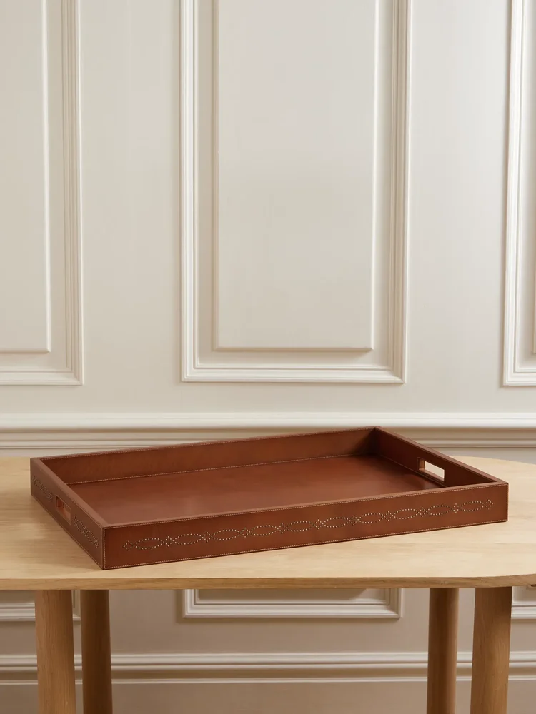 Bromley studded leather tray