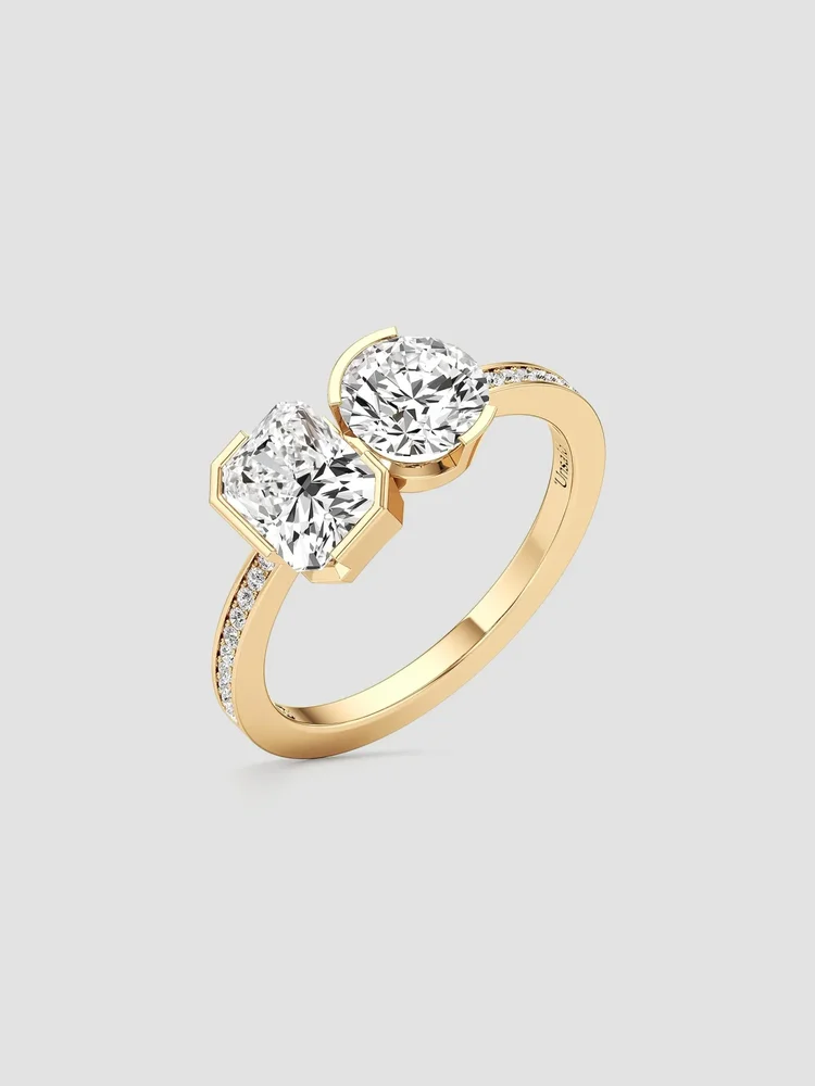 Meta 18K Yellow Gold & 2.09 TCW Lab-Grown Diamond Toi Et Moi Ring