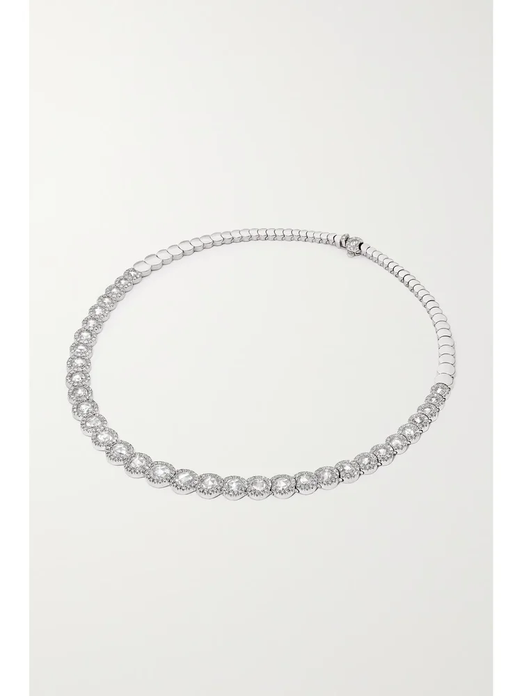 18-karat white gold diamond necklace