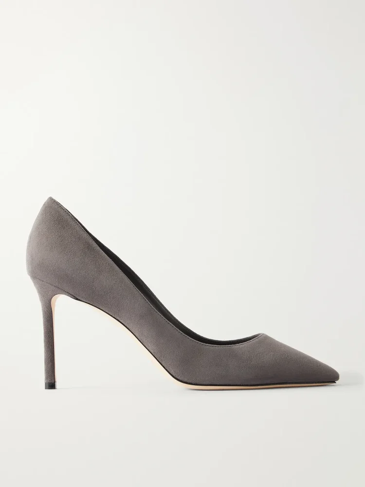Romy 85 suede pumps