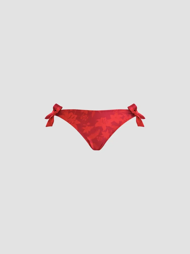 Flower Power Stretch-Jersey Side-Tie Bikini Bottom