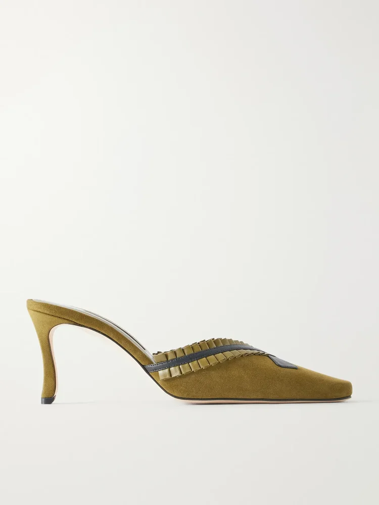 Voluptia 70 embellished suede mules