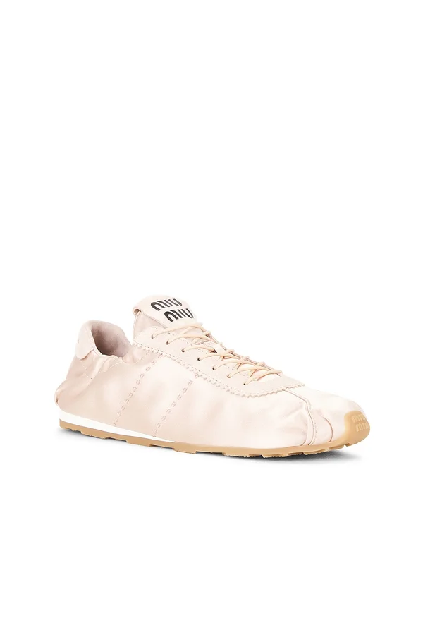 Miu Miu Plume Raso Sneaker in Cipria