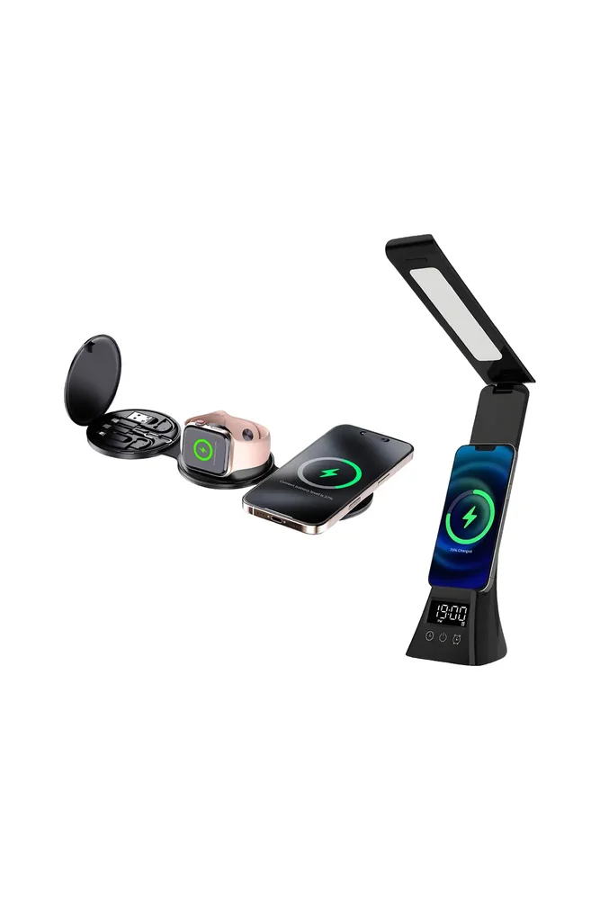 LED Desk Lamp & 5-in-1 Wireless Charger Set