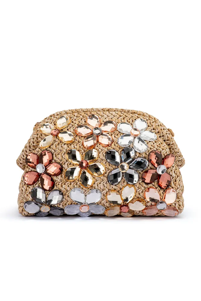Fern Crystal Embellished Clutch