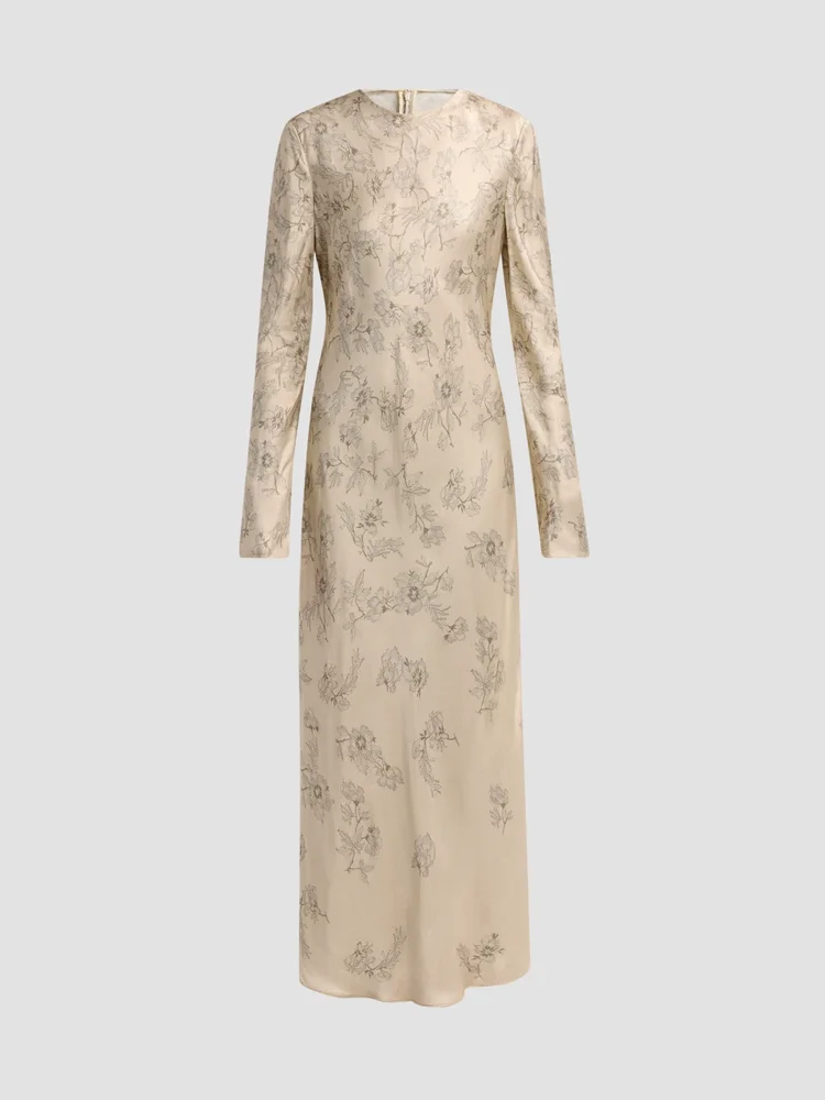Floral Satin Maxi Dress