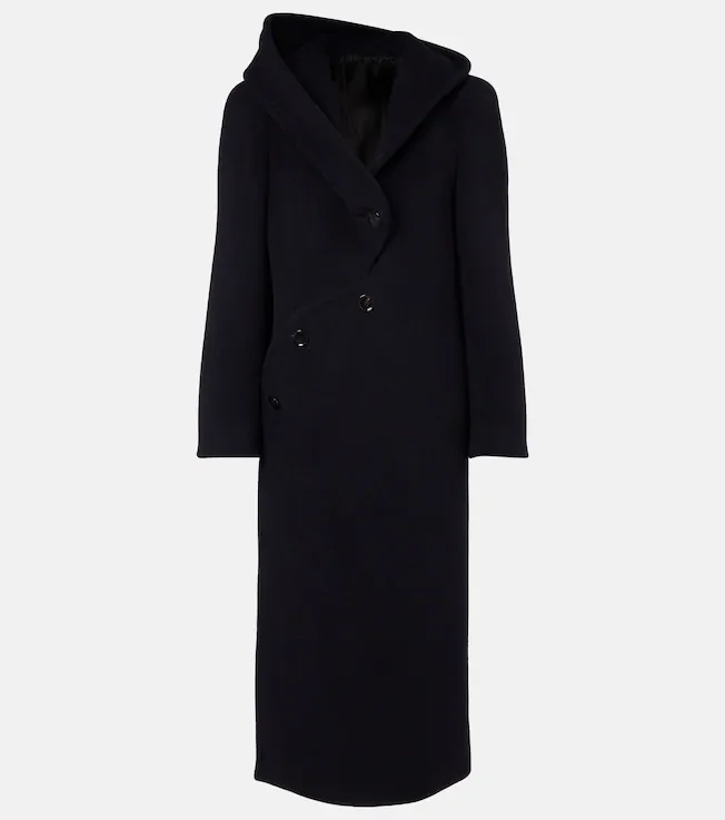 Asymmetric wool coat