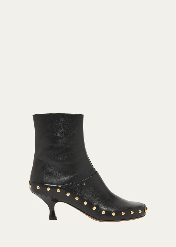 Junie Studded Leather Ankle Boots