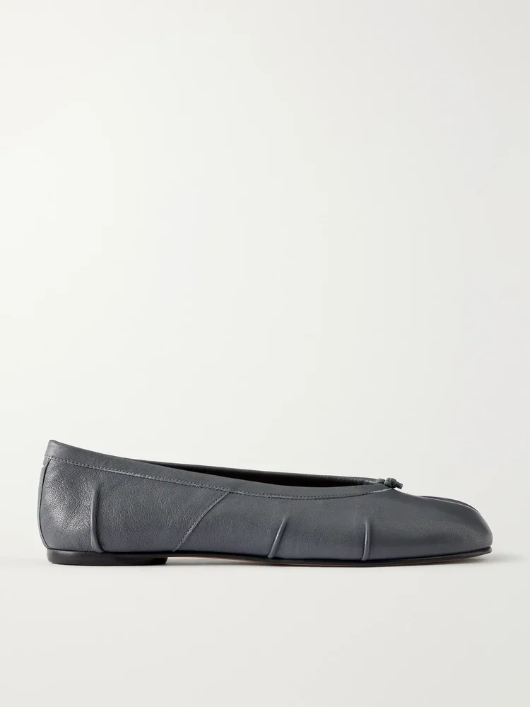 Tabi split-toe textured-leather ballet flats