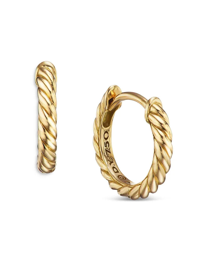 Sculpted Cable Micro Huggie Hoop Earrings, 10.7mm