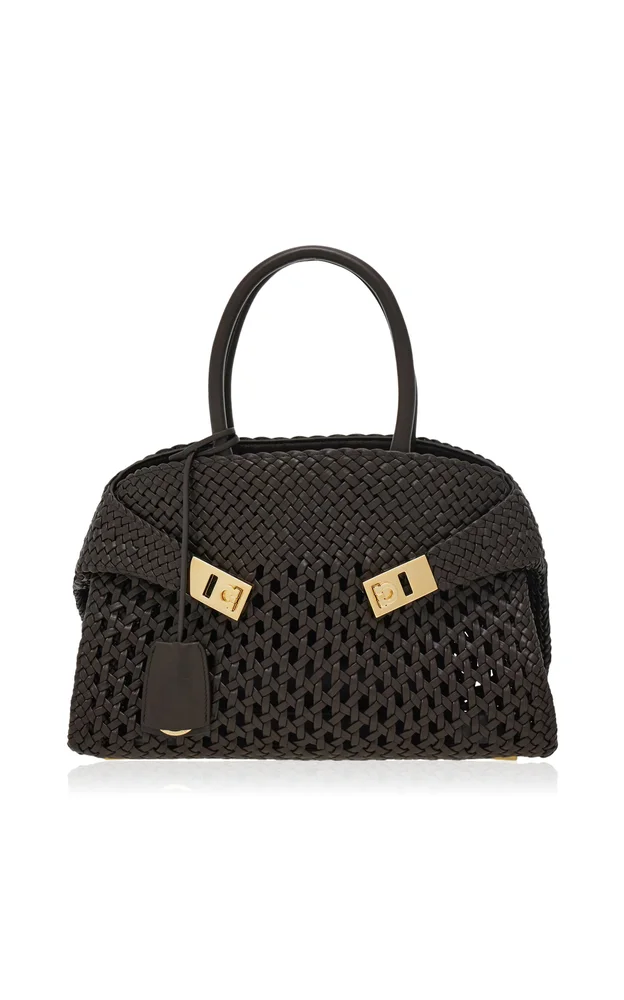 Hug Small Woven Leather Bag