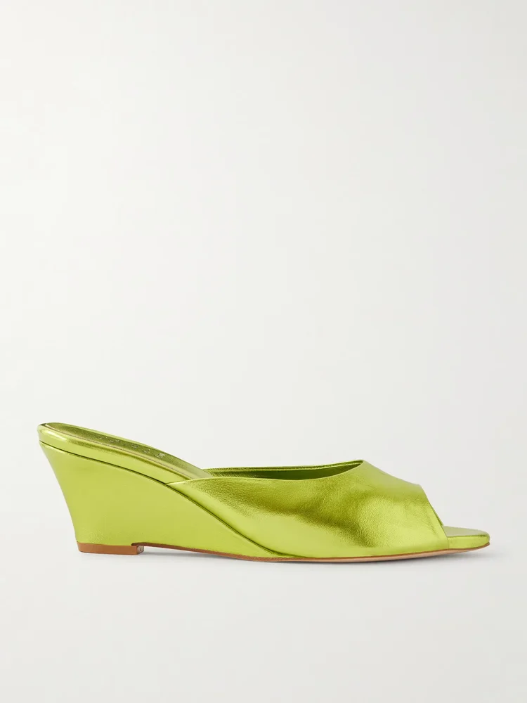 The Kit metallic leather mules