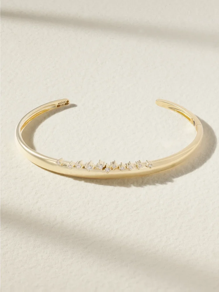 14-karat gold diamond cuff