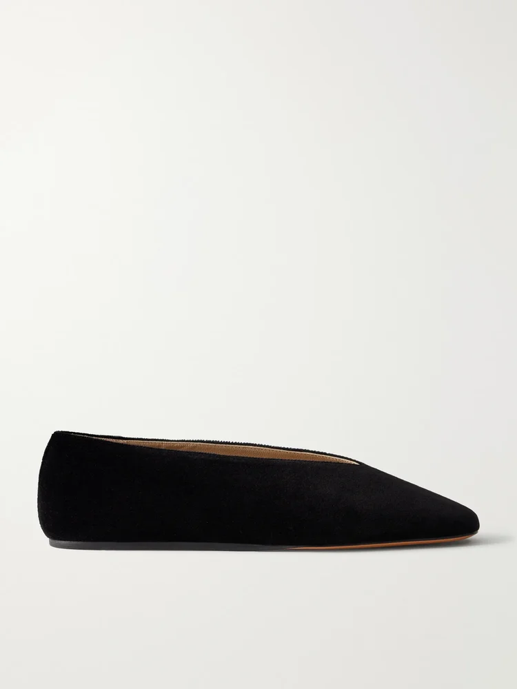 Olympia cotton-velvet flats