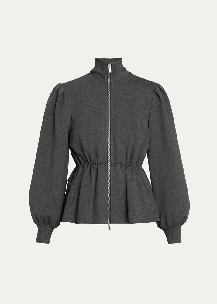 Ida Zip-Front Peplum Jacket
