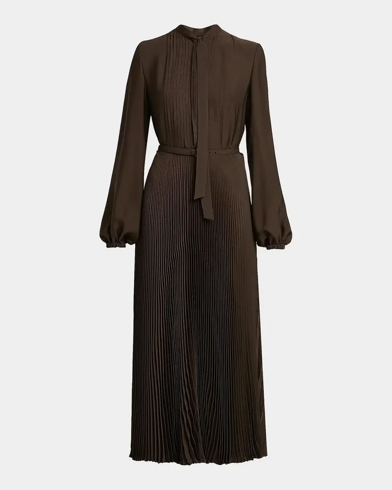 Viscose Crepe De Chine Pleated Dress