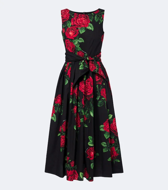 Floral cotton midi dress