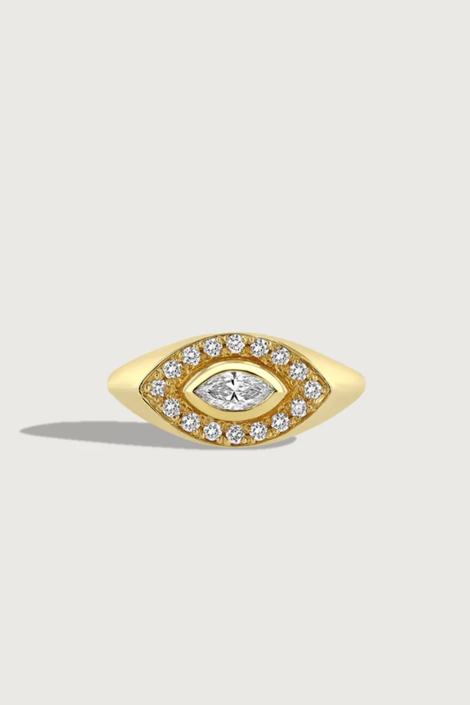 Marquise Signet Ring Diamond