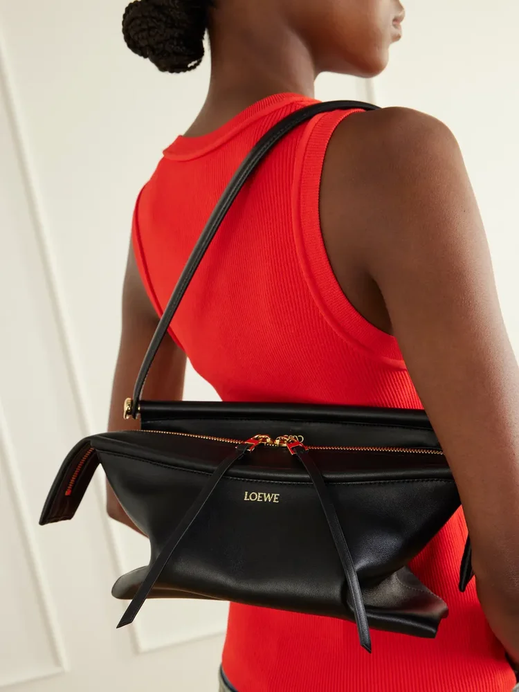 Whisker leather shoulder bag