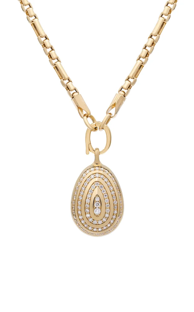 Cosmic Egg Diamond Orbit Locket Pendant