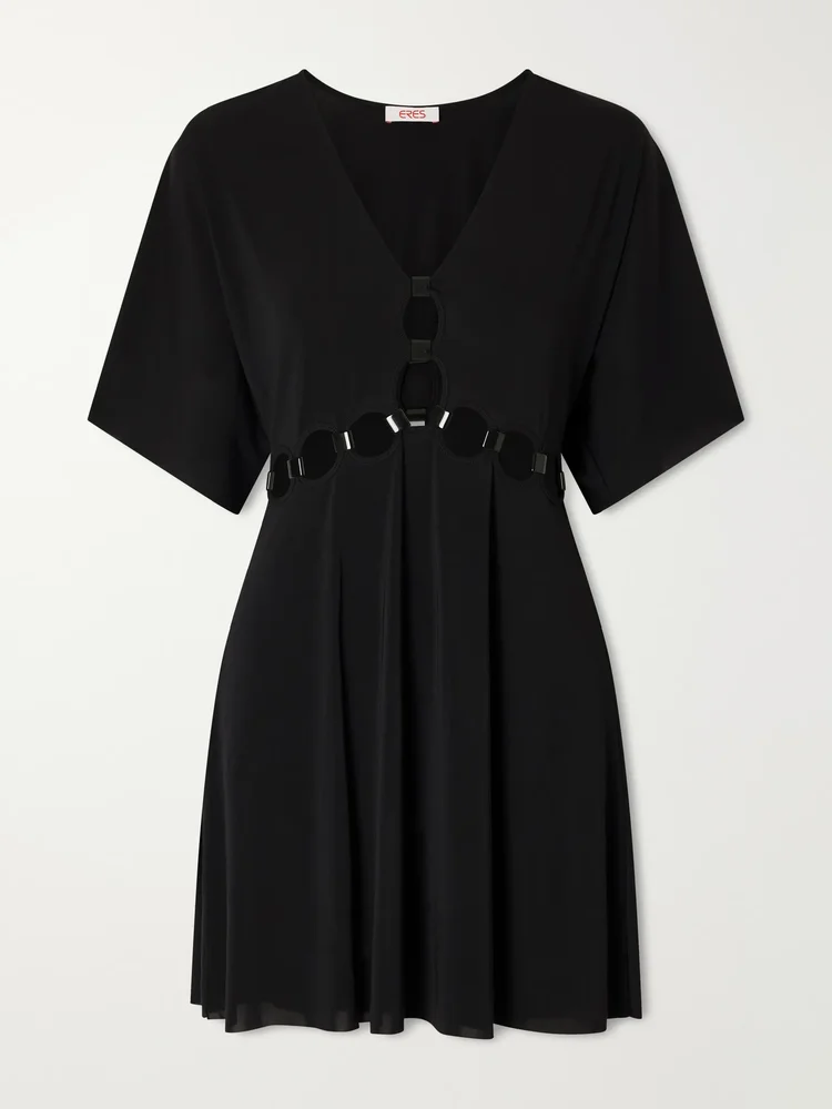 Connection cutout jersey mini dress