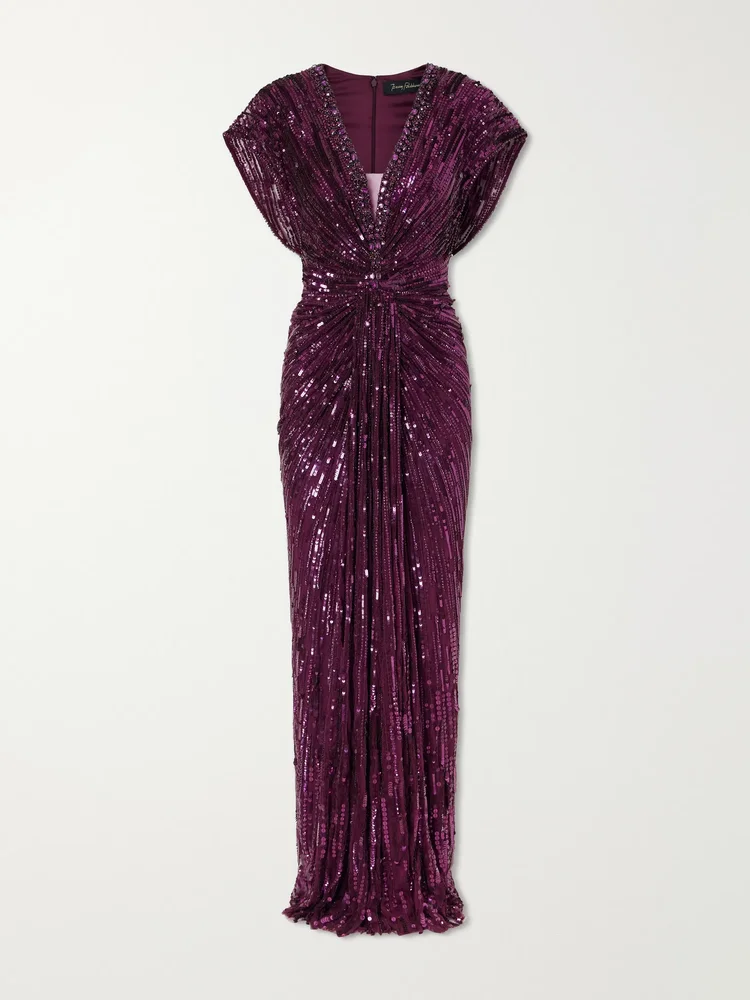 Lacie twisted embellished tulle gown